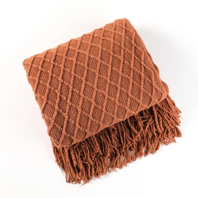 Nordic solid sofa knitted blanket