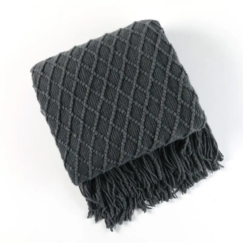 Nordic solid sofa knitted blanket
