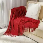 Nordic solid sofa knitted blanket