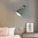 Nordic solid wood bedroom wall light mod description