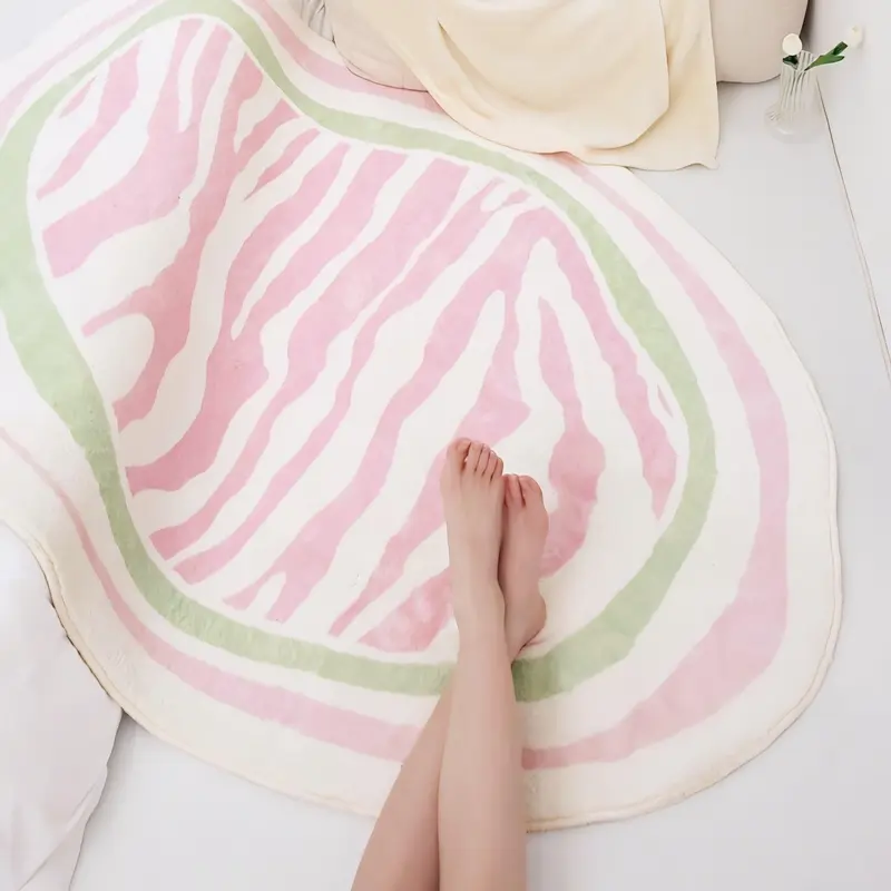 Nordic striped large area plush soft rug