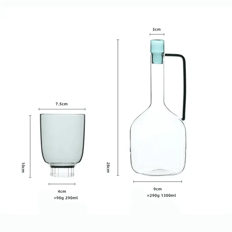 Nordic style coloured glass jug set