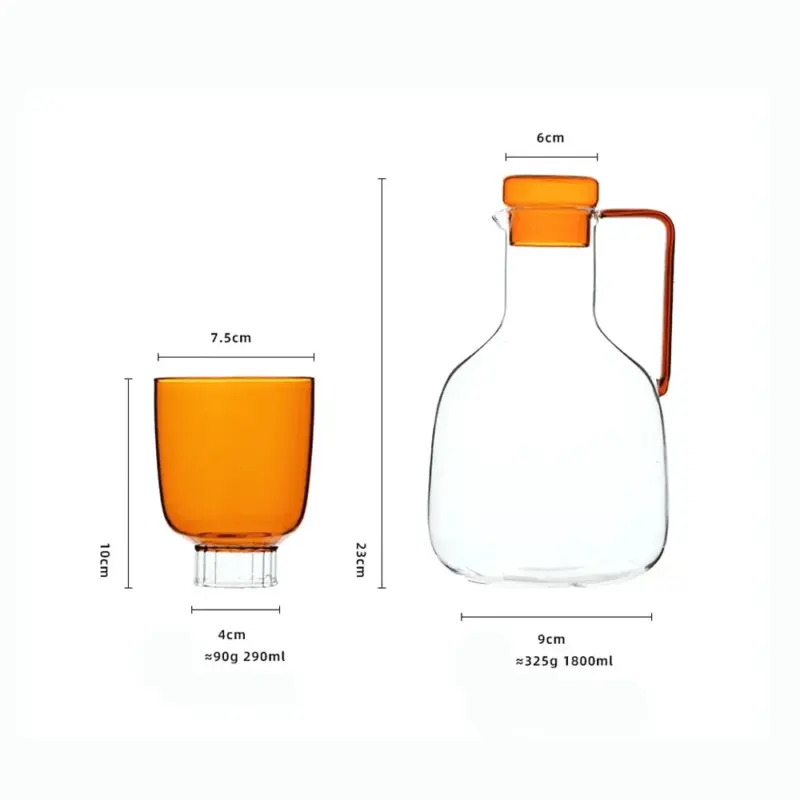 Nordic style coloured glass jug set