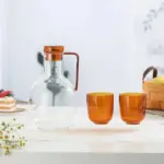 Nordic style coloured glass jug set
