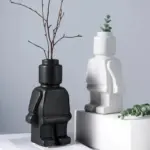 Nordic style minimal ceramic robot vase