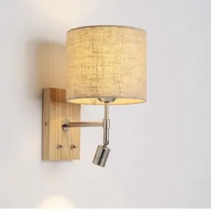 Nordic Wooden LED Bed Wall Sconce Lamp