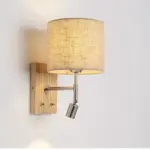Nordic wooden led bed wall lamp