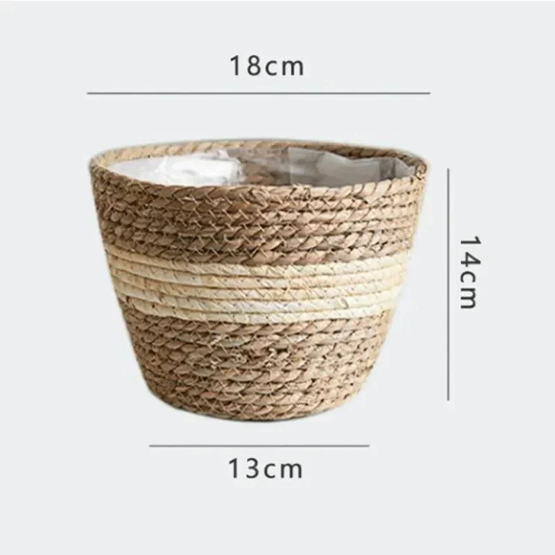 Nordic Woven Flower Plant Basket 205991