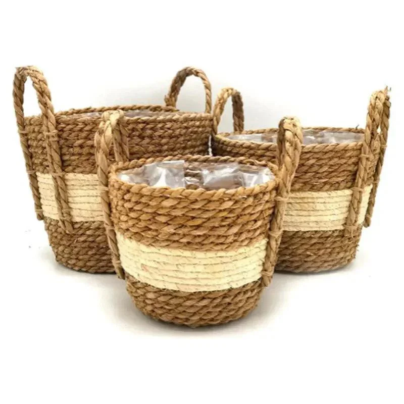 Nordic Woven Flower Plant Basket 256133