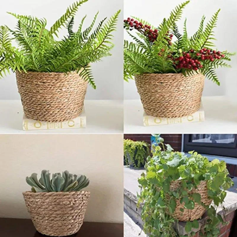 Nordic Woven Flower Plant Basket 767576