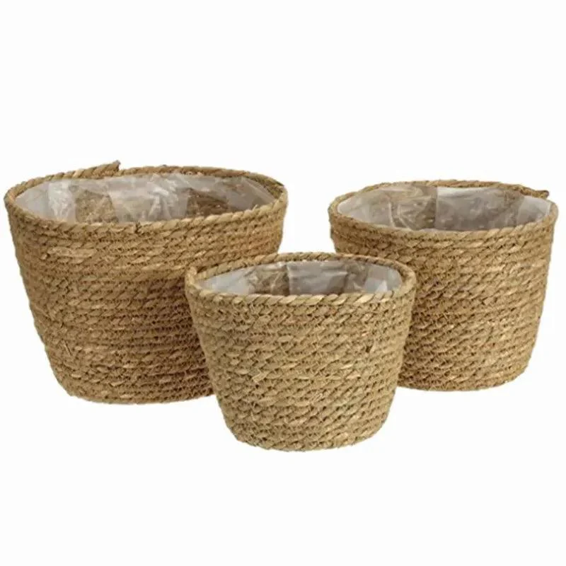 Nordic Woven Flower Plant Basket 902870