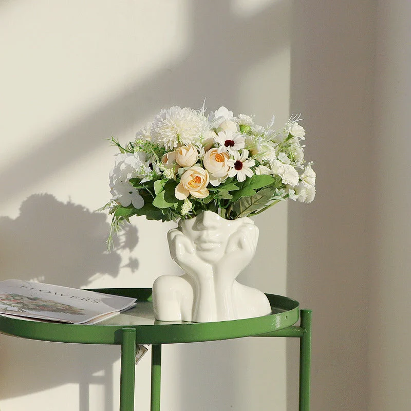 nordic home artsy abstract face vase home decor