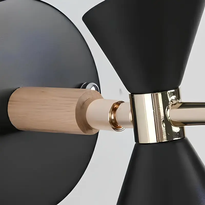Nordicglow schlichte nordische wandlampe hornkappe schwarz weiss grau xlumina8