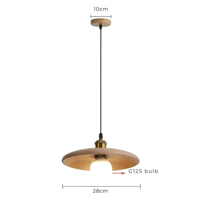 Nordicnook skandinavische holz hangelampe naturholz e27 modern xlumina6