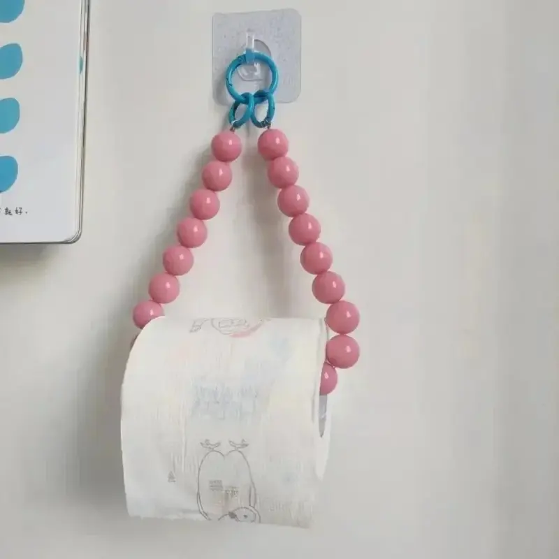 Novelty beaded hanging toilet roll holder