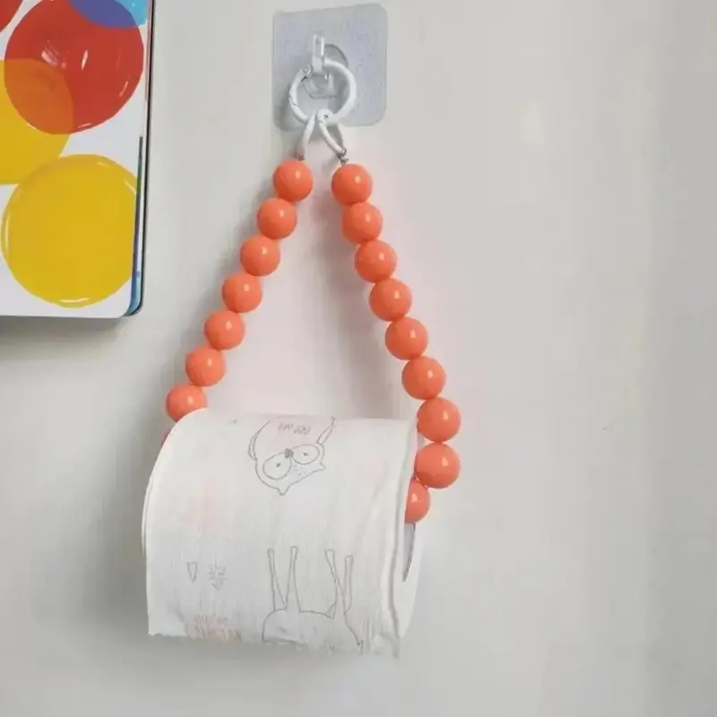 Novelty beaded hanging toilet roll holder