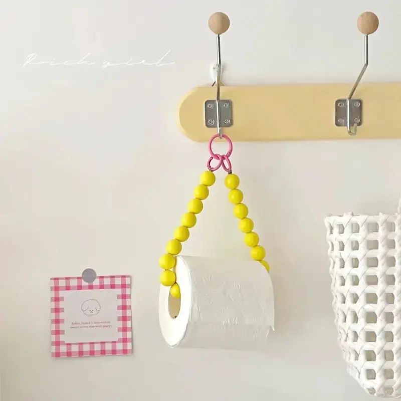 Novelty beaded hanging toilet roll holder