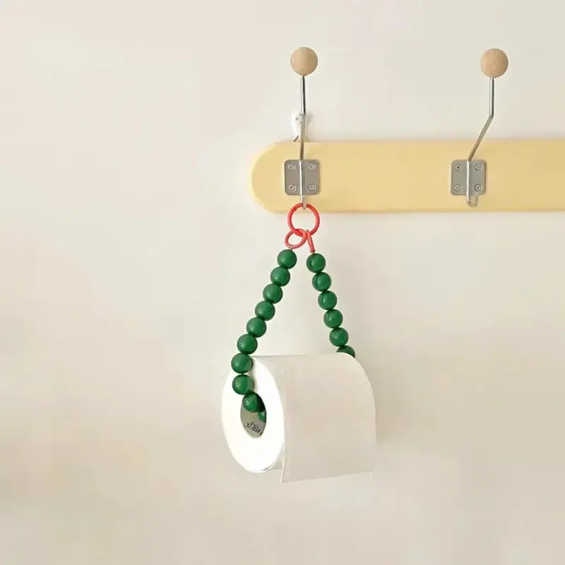 Novelty beaded hanging toilet roll holder