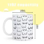 Novelty funny boobs ceramic coffee mug