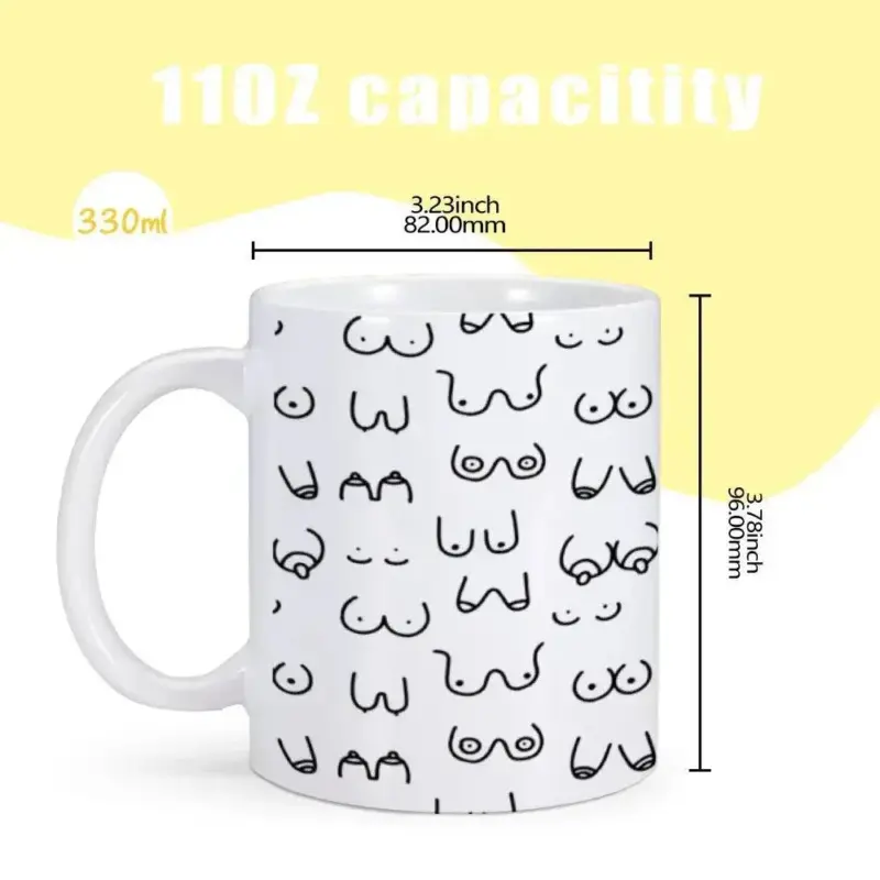 Novelty funny boobs ceramic coffee mug