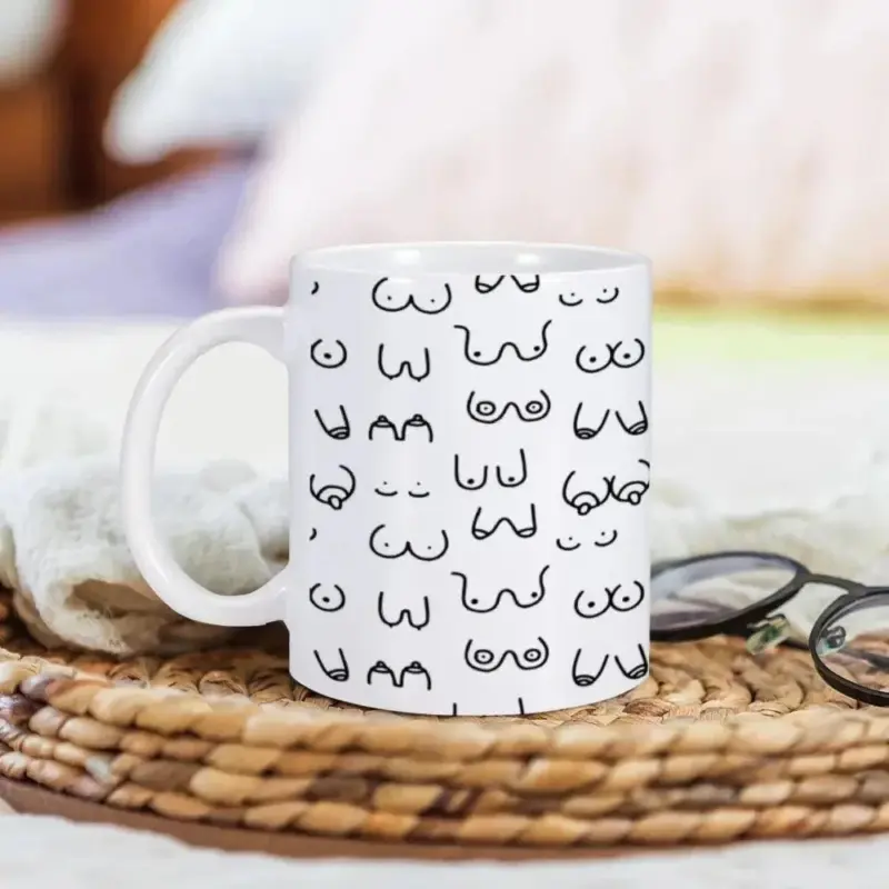 Novelty funny boobs ceramic coffee mug