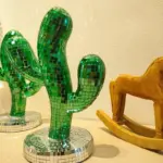 Novelty green disco ball cactus decoration