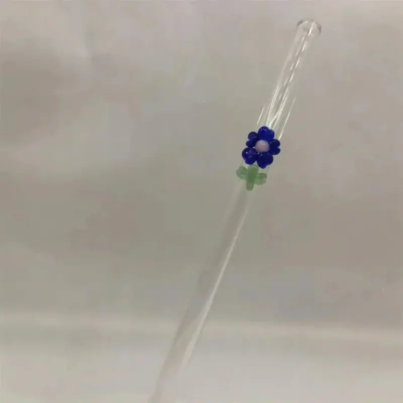 Novelty heart shape glass drinking straw
