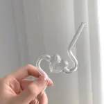 Novelty heart shape glass drinking straw