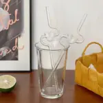 Novelty heart shape glass drinking straw