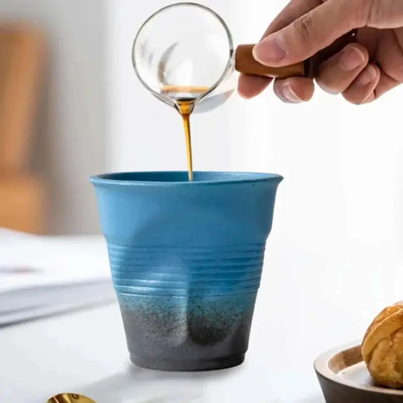 Novelty wonky ceramic coffee mug