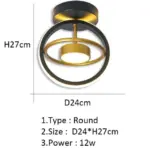 Orbital modern luxury ceiling hallway corridor black white and gold light