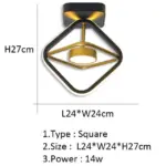 Orbital modern luxury ceiling hallway corridor black white and gold light