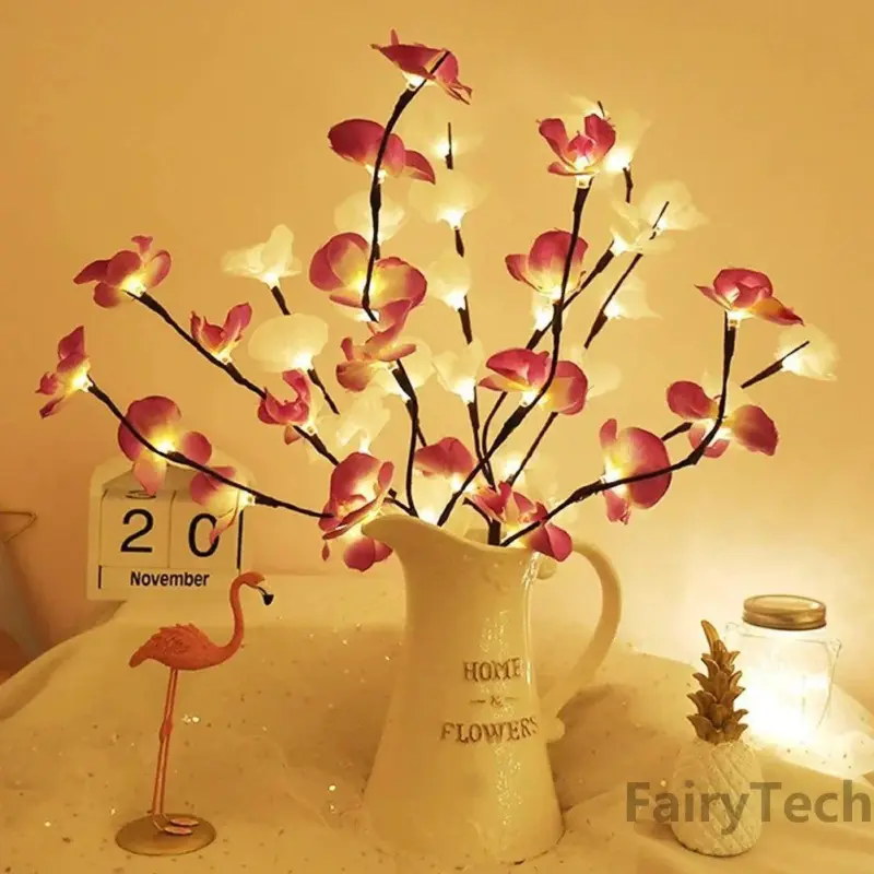 Orchid branch led fairy light garland