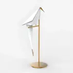 Origami kranich goldlampe tischleuchte elegantes design modern wohnzimmer xlumina