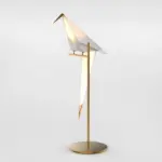 Origami kranich goldlampe tischleuchte elegantes design modern wohnzimmer xlumina2