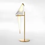 Origami kranich goldlampe tischleuchte elegantes design modern wohnzimmer xlumina3