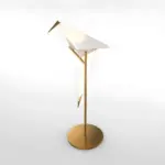 Origami kranich goldlampe tischleuchte elegantes design modern wohnzimmer xlumina4