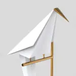 Origami kranich goldlampe tischleuchte elegantes design modern wohnzimmer xlumina5