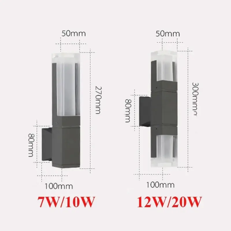 Outdoor motion sensor led waterproof wall light