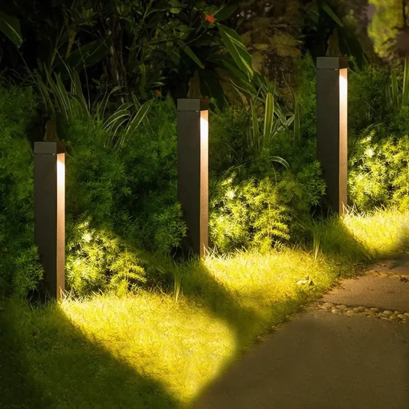 PYjzOutdoor Garden Pole Bollard Light Aluminum Courtyard Lawn Bollard Light Landscape Villa Pathway Standing Pillar Light