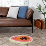 Passion fruit shaped cartoon style rug