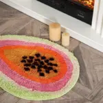 Passion fruit shaped cartoon style rug
