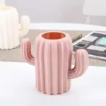 Pastel cactus shape pen holder