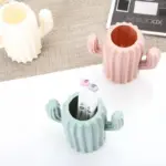 Pastel cactus shape pen holder