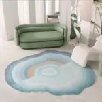 Pastel cloud shaped soft living room rug