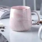 Pastel colour marble ceramic coffee cup