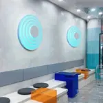 Pastel coloured concentric wall lamp