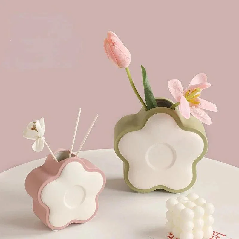 Pastel Coloured Flower Shape Ceramic Vase 326999