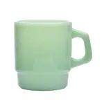 Pastel coloured stackable glass mug