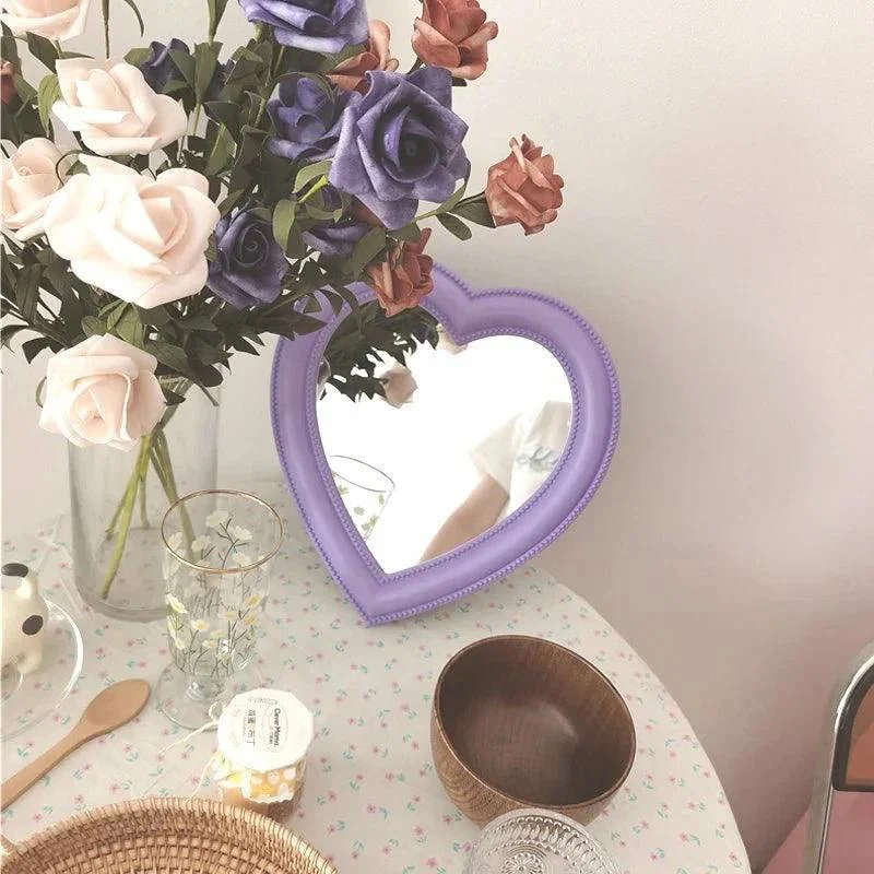 Pastel Heart Shape Cosmetic Mirror 207637